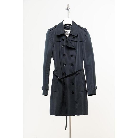 Burberry Brit Classic Black Single Breasted Trench Wool/Polyamide - Picture 1 of 3